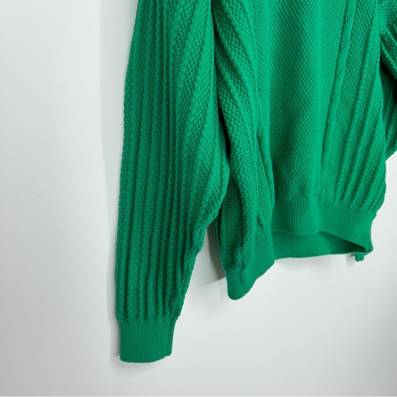 Blarney Castle Designs Made In Ireland Knit Green Clover Leaf Sweater Size XXL - Picture 4 of 15